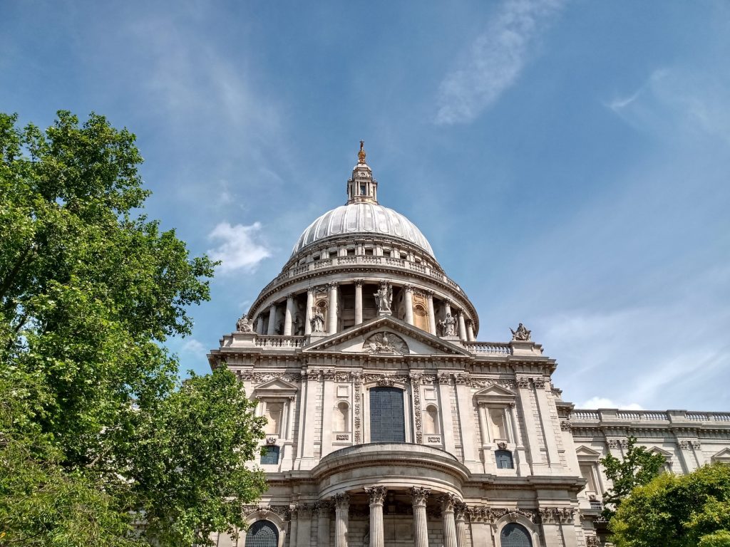 Exterior view of St Paul’s Cathedral, in the City of London.